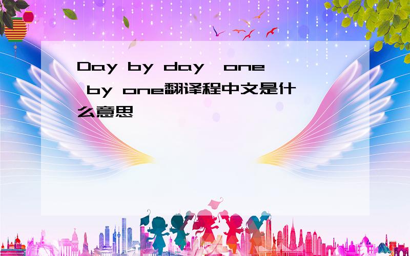 Day by day,one by one翻译程中文是什么意思