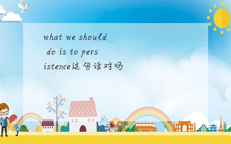 what we should do is to persistence这句话对吗