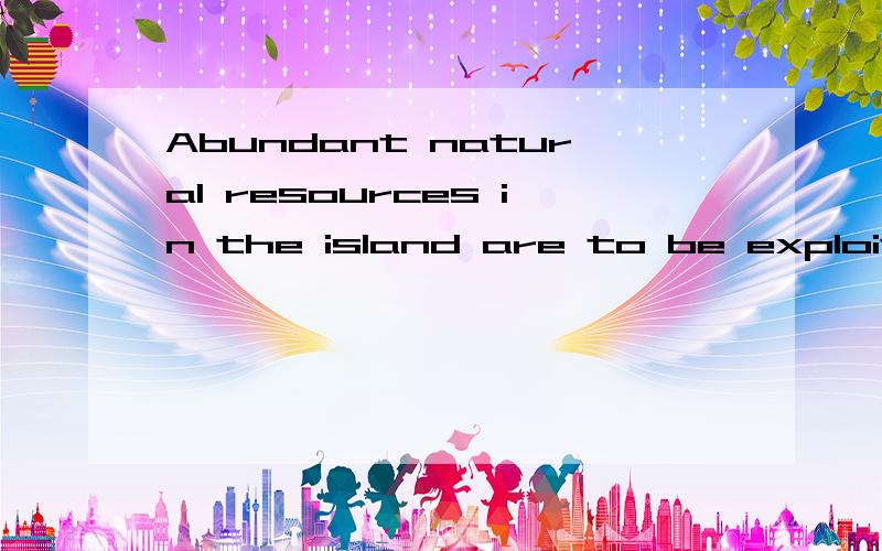 Abundant natural resources in the island are to be exploited and used.的意思?