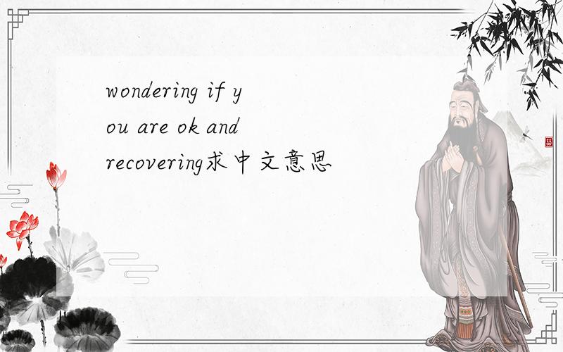 wondering if you are ok and recovering求中文意思