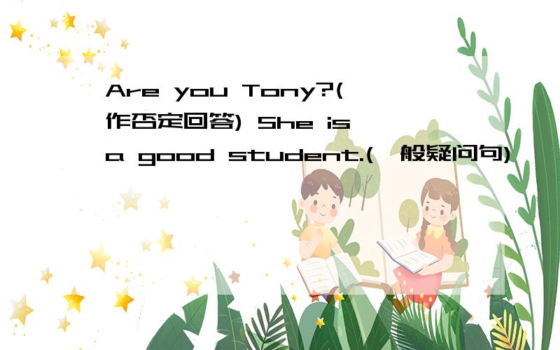 Are you Tony?(作否定回答) She is a good student.(一般疑问句)