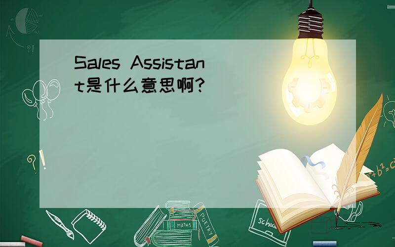 Sales Assistant是什么意思啊?