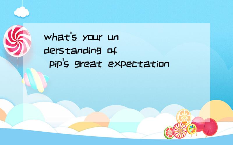 what's your understanding of pip's great expectation